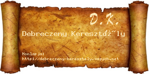 Debreczeny Keresztély névjegykártya