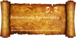 Debreczeny Keresztély névjegykártya